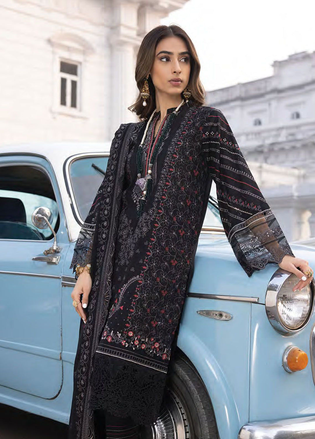 Lakhany Embroidered Lawn Suits Unstitched 3 Piece LSM24S LG-AM-0022 - Spring Summer Collection
