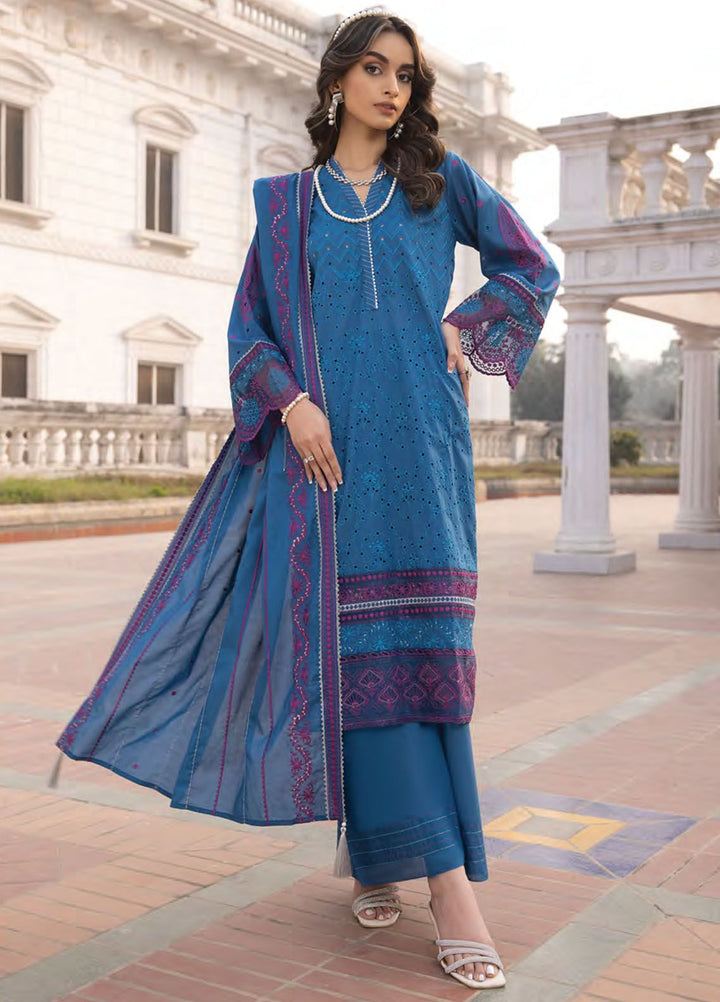 Lakhany Embroidered Lawn Suits Unstitched 3 Piece LSM24S LG-EA-0460 - Spring Summer Collection