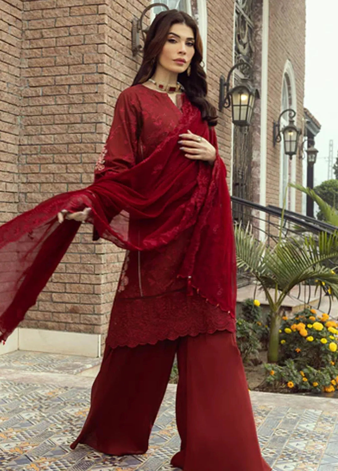 Lakhany Embroidered Lawn Suits Unstitched 3 Piece LSM25EL LG-UB-0122 - Eid Collection