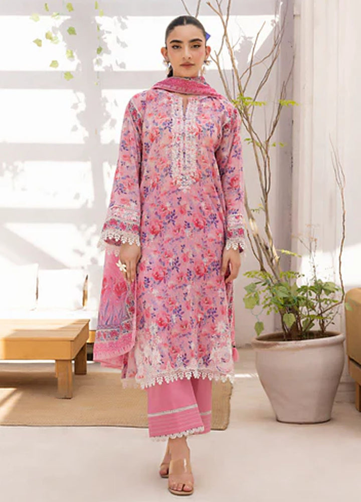 Lakhany Embroidered Lawn Suits Unstitched 3 Piece LSM25ES LG-AR-0158 - Summer Collection
