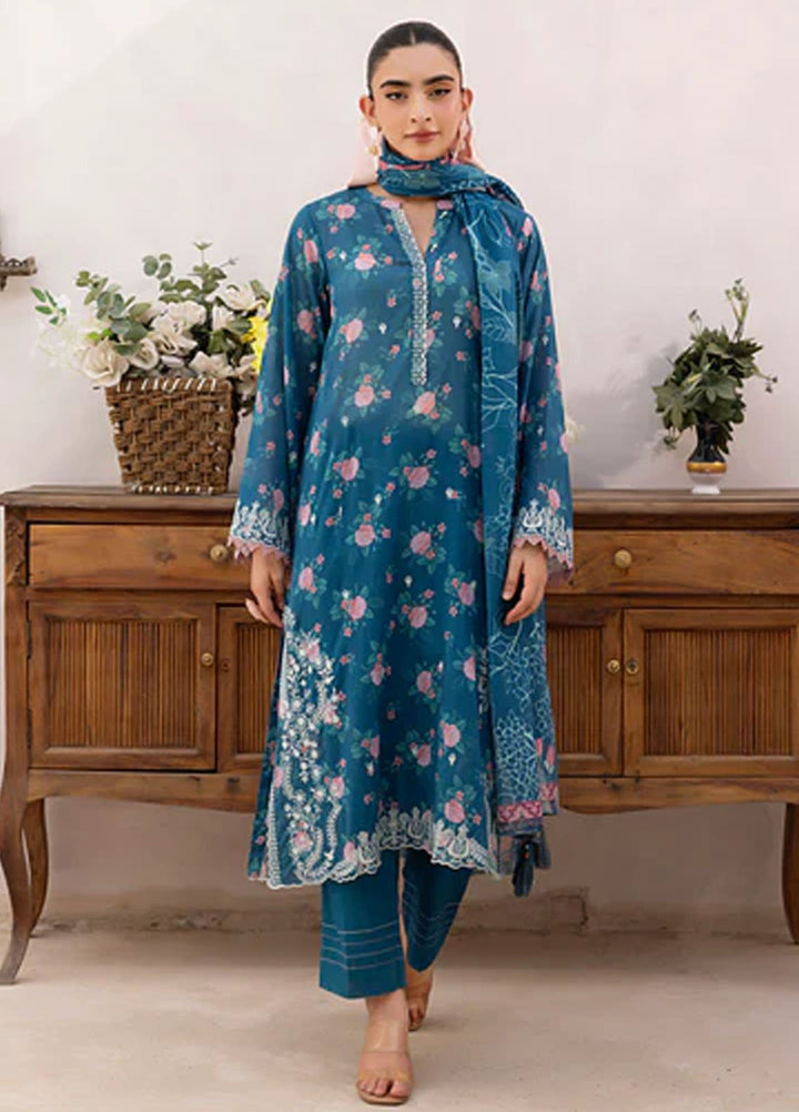 Lakhany Embroidered Lawn Suits Unstitched 3 Piece LSM25ES LG-AR-0160 - Summer Collection