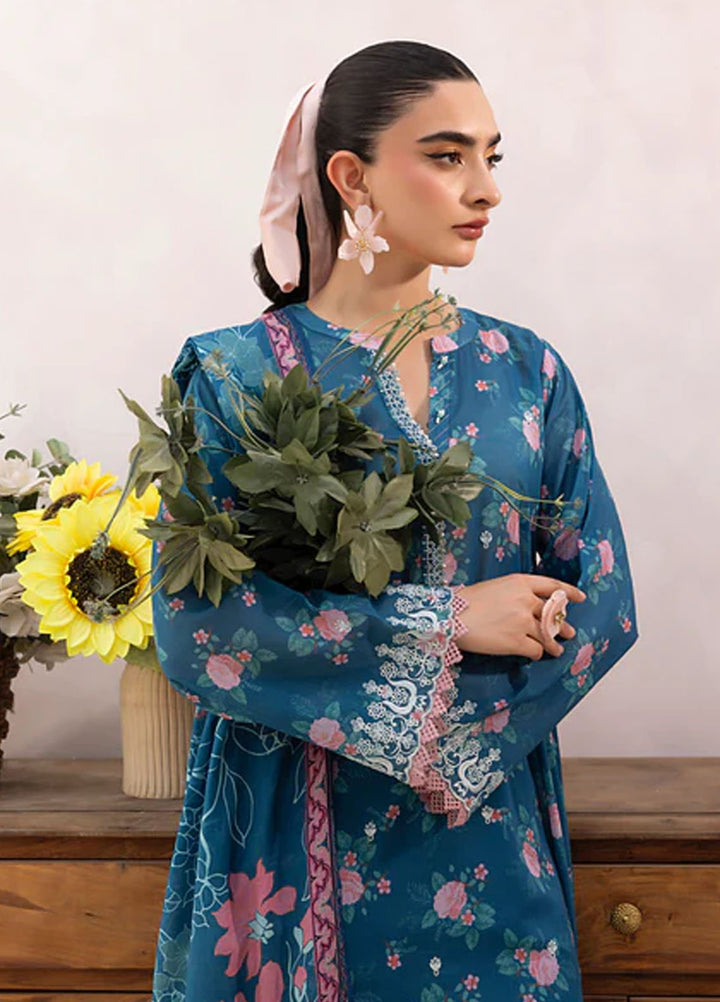 Lakhany Embroidered Lawn Suits Unstitched 3 Piece LSM25ES LG-AR-0160 - Summer Collection
