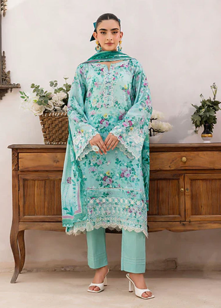Lakhany Embroidered Lawn Suits Unstitched 3 Piece LSM25ES LG-RL-0203 - Summer Collection