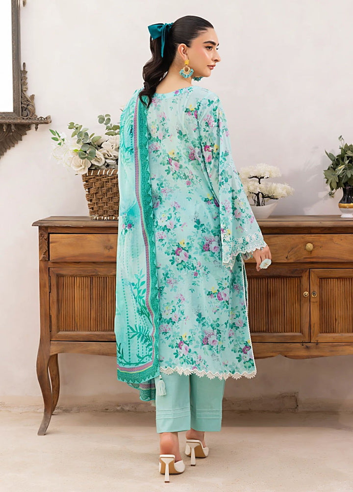 Lakhany Embroidered Lawn Suits Unstitched 3 Piece LSM25ES LG-RL-0203 - Summer Collection