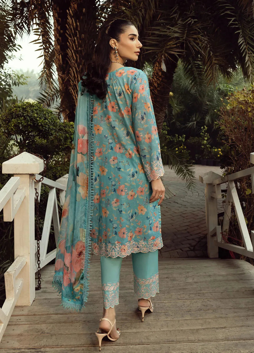 Lakhany Embroidered Lawn Suits Unstitched 3 Piece LSM25SE LG-AR-0087 - Summer Collection