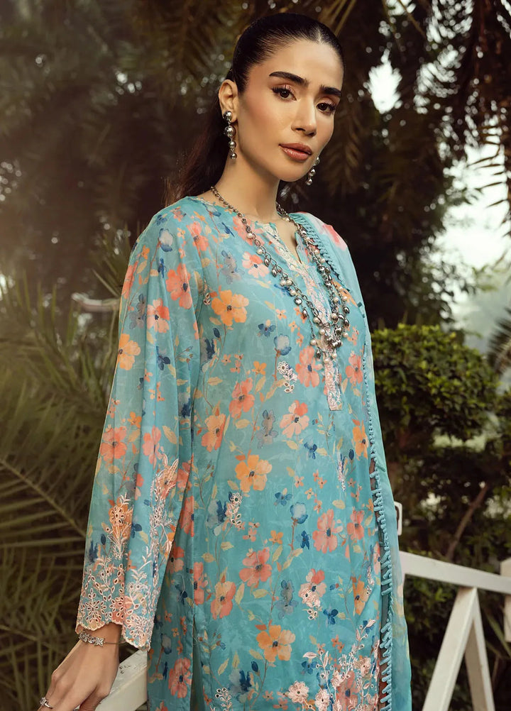 Lakhany Embroidered Lawn Suits Unstitched 3 Piece LSM25SE LG-AR-0087 - Summer Collection
