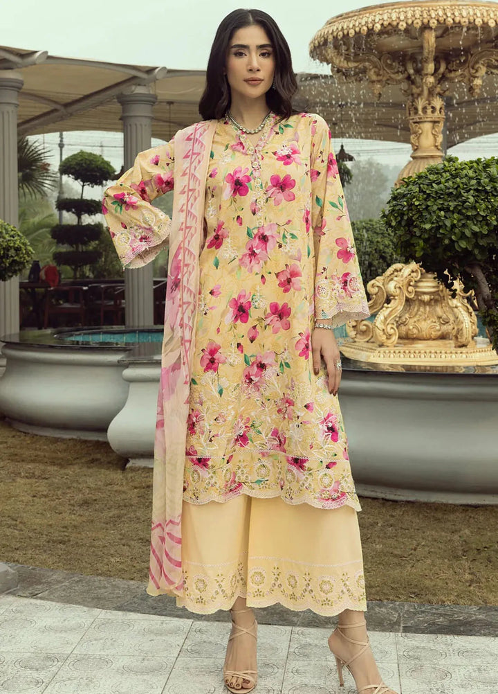 Lakhany Embroidered Lawn Suits Unstitched 3 Piece LSM25SE LG-AR-0099 - Summer Collection