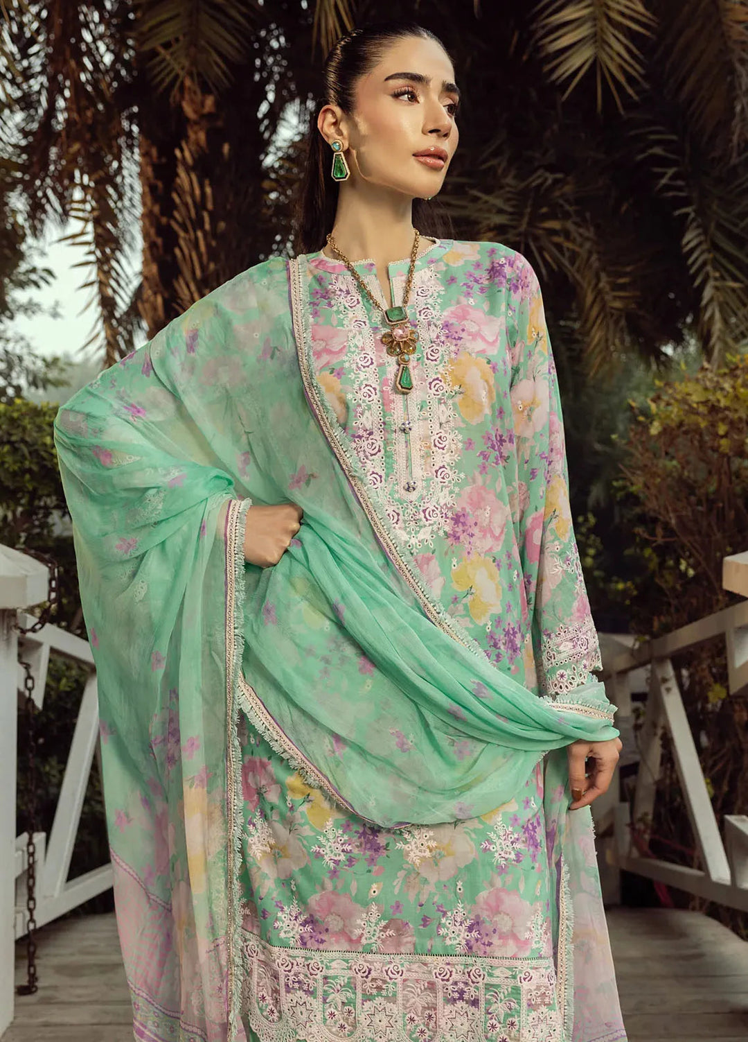 Lakhany Embroidered Lawn Suits Unstitched 3 Piece LSM25SE LG-IZ-0282 - Summer Collection