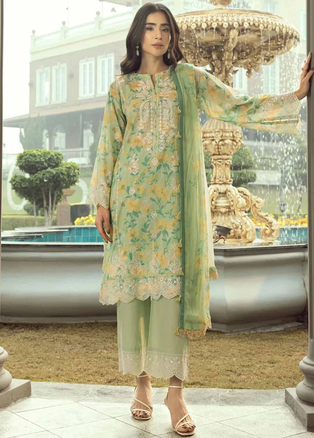 Lakhany Embroidered Lawn Suits Unstitched 3 Piece LSM25SE LG-IZ-0286 - Summer Collection