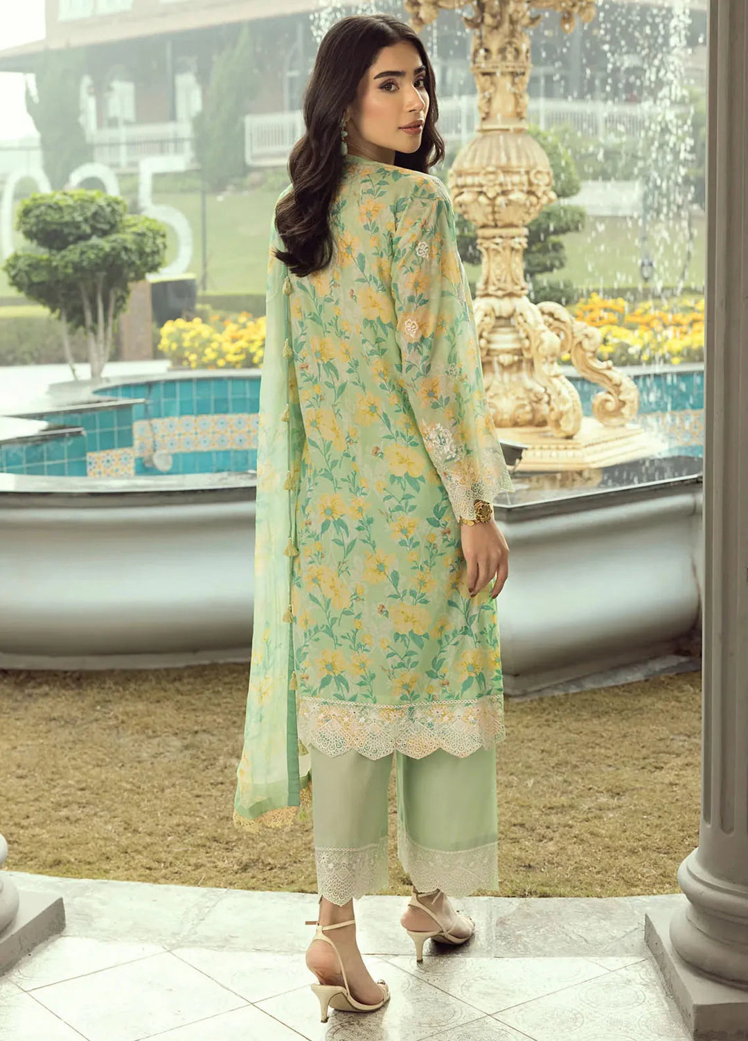 Lakhany Embroidered Lawn Suits Unstitched 3 Piece LSM25SE LG-IZ-0286 - Summer Collection