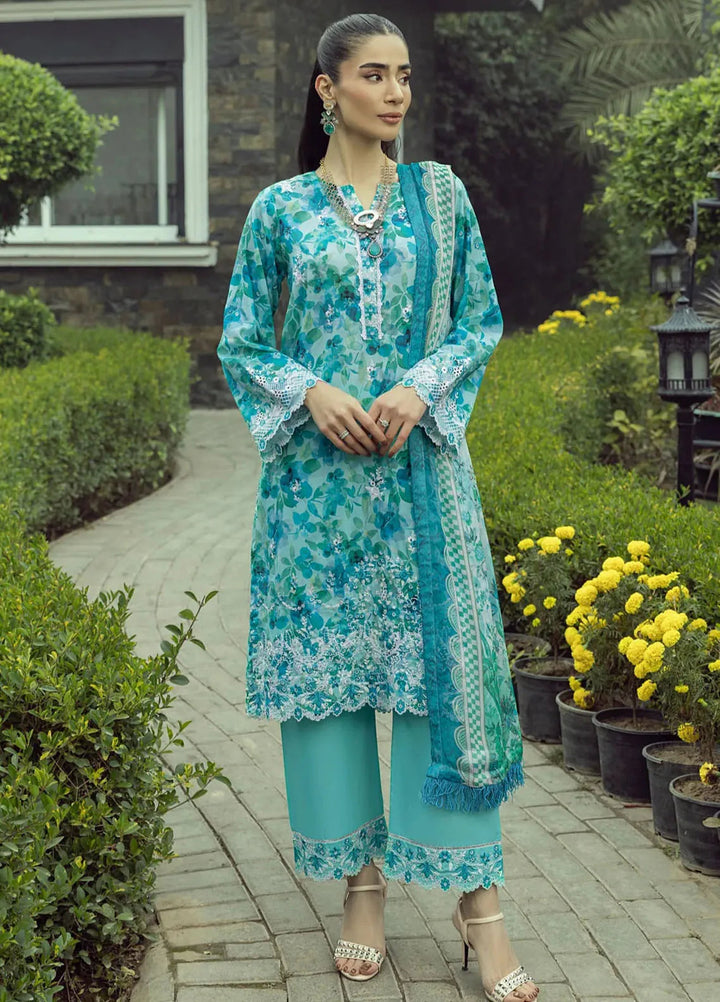 Lakhany Embroidered Lawn Suits Unstitched 3 Piece LSM25SE LG-RL-0149 - Summer Collection