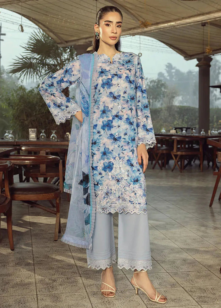 Lakhany Embroidered Lawn Suits Unstitched 3 Piece LSM25SE LG-UB-0102 - Summer Collection