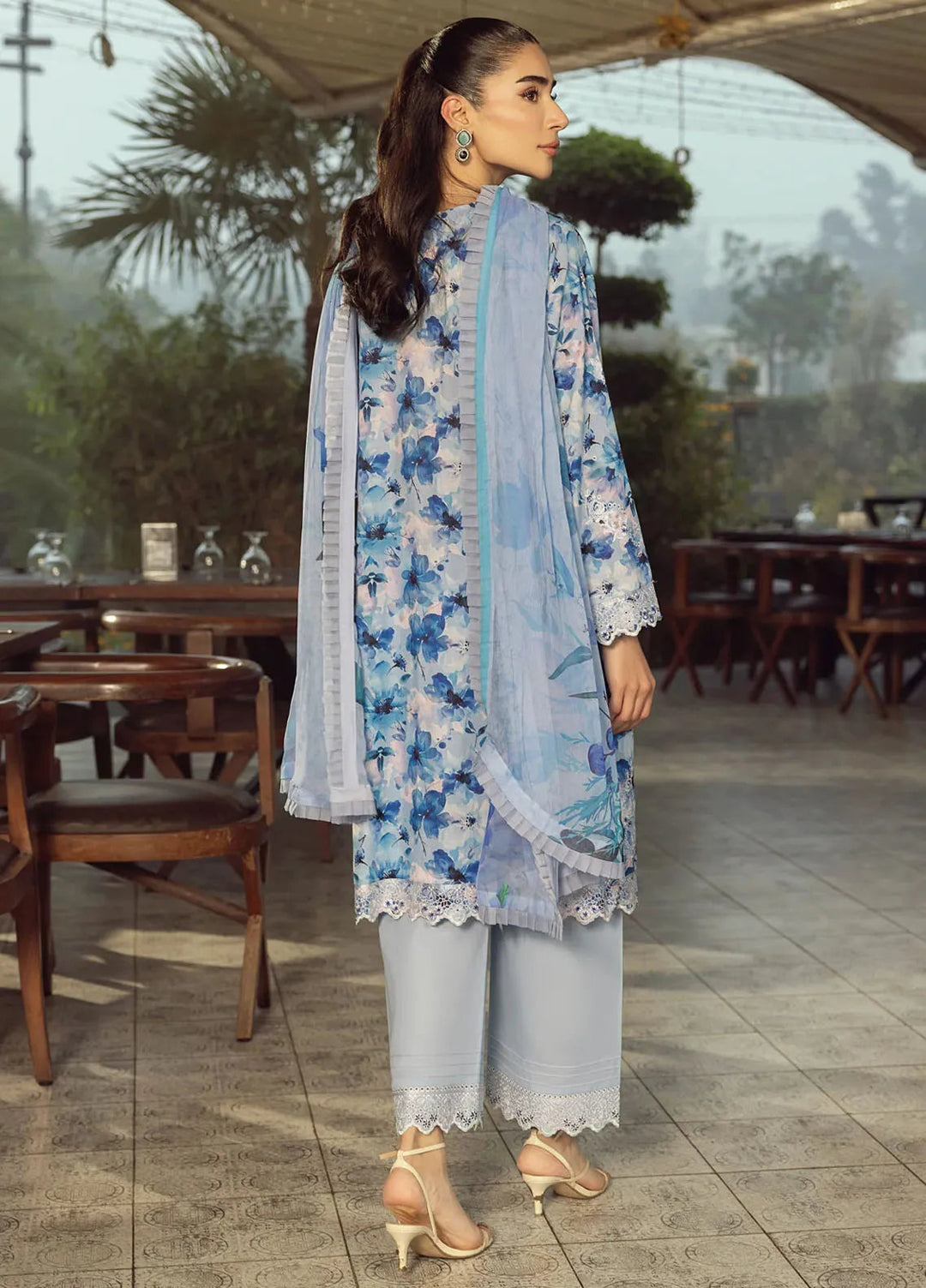 Lakhany Embroidered Lawn Suits Unstitched 3 Piece LSM25SE LG-UB-0102 - Summer Collection