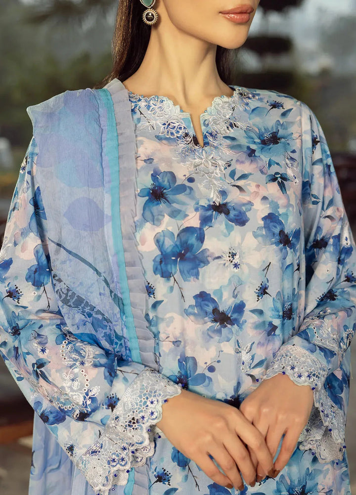 Lakhany Embroidered Lawn Suits Unstitched 3 Piece LSM25SE LG-UB-0102 - Summer Collection