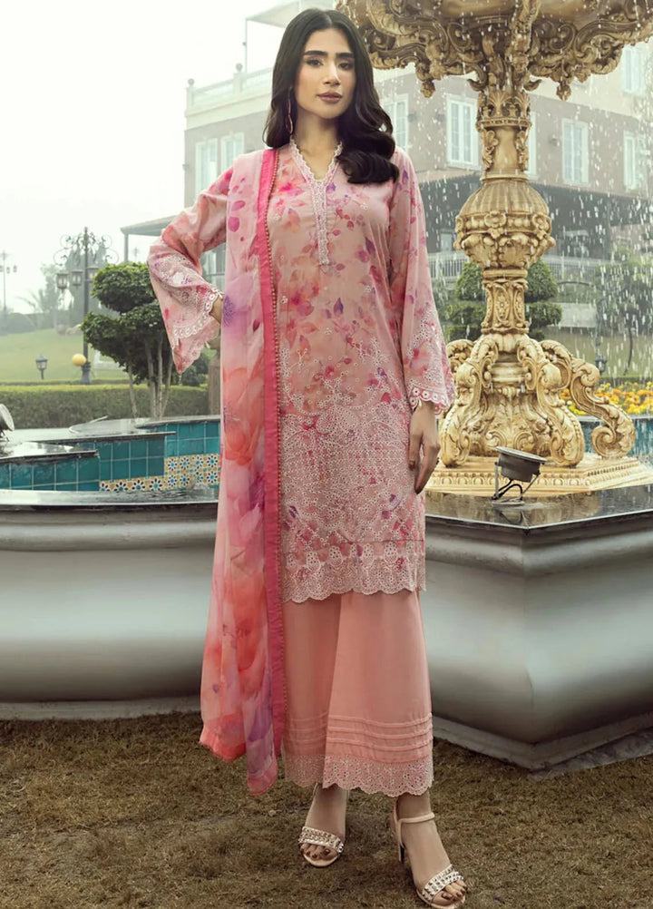 Lakhany Embroidered Lawn Suits Unstitched 3 Piece LSM25SE LG-UB-0103 - Summer Collection