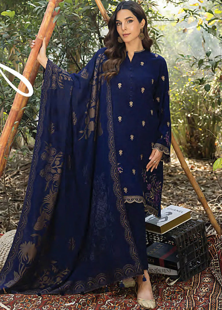 Lakhany Embroidered Slub Peach Suit Unstitched 3 Piece LSM24WS LG-AR-0101 - Winter Collection