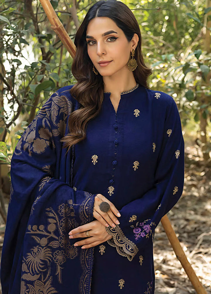 Lakhany Embroidered Slub Peach Suit Unstitched 3 Piece LSM24WS LG-AR-0101 - Winter Collection