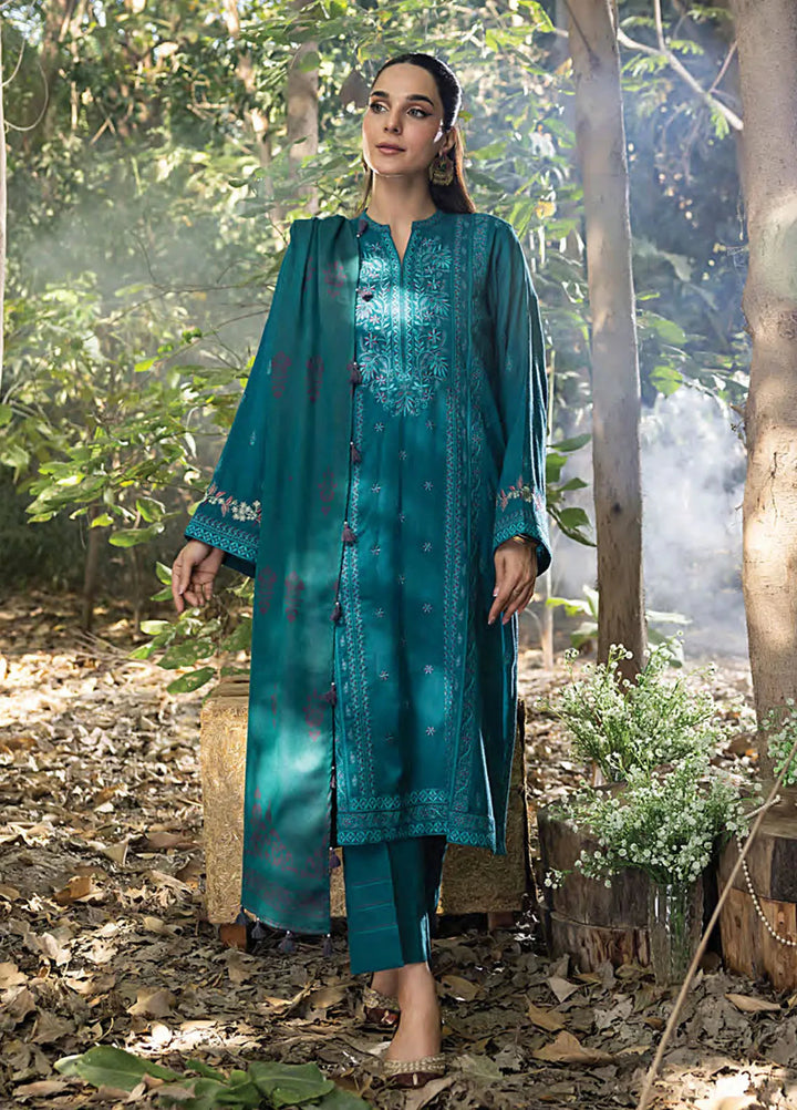 Lakhany Embroidered Slub Peach Suit Unstitched 3 Piece LSM24WS LG-RL-0084 - Winter Collection