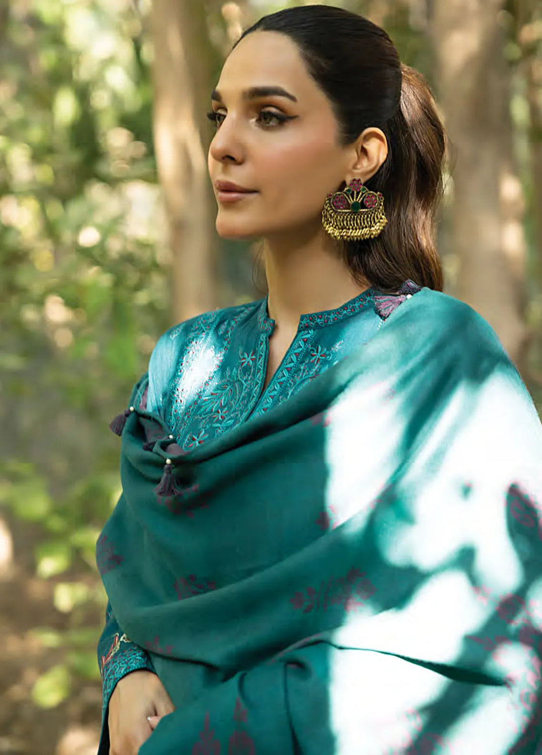 Lakhany Embroidered Slub Peach Suit Unstitched 3 Piece LSM24WS LG-RL-0084 - Winter Collection