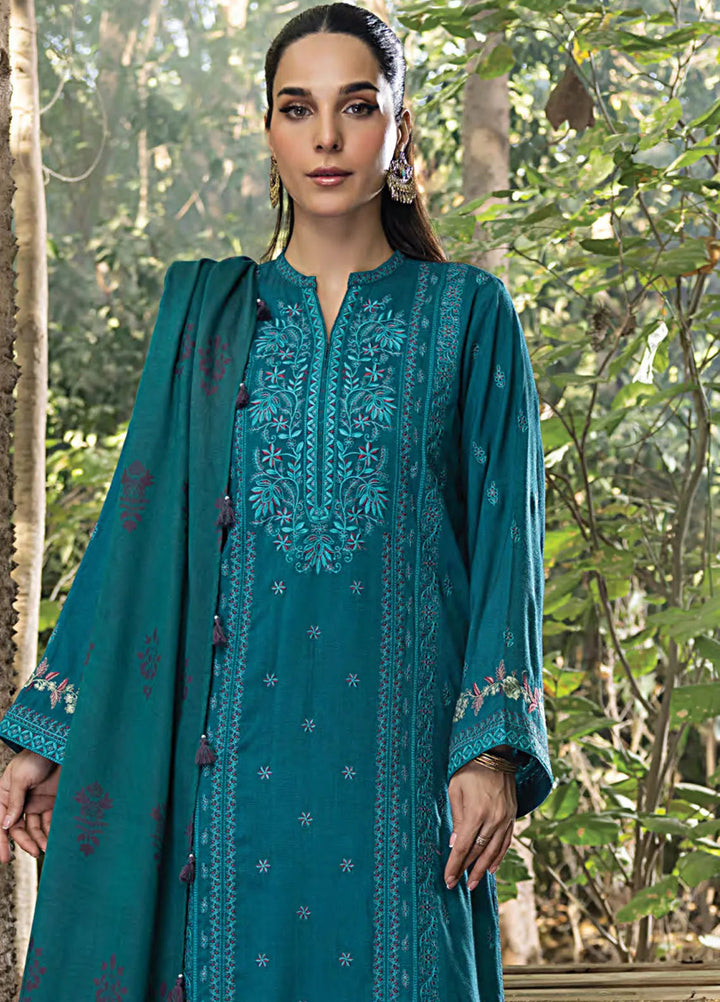 Lakhany Embroidered Slub Peach Suit Unstitched 3 Piece LSM24WS LG-RL-0084 - Winter Collection