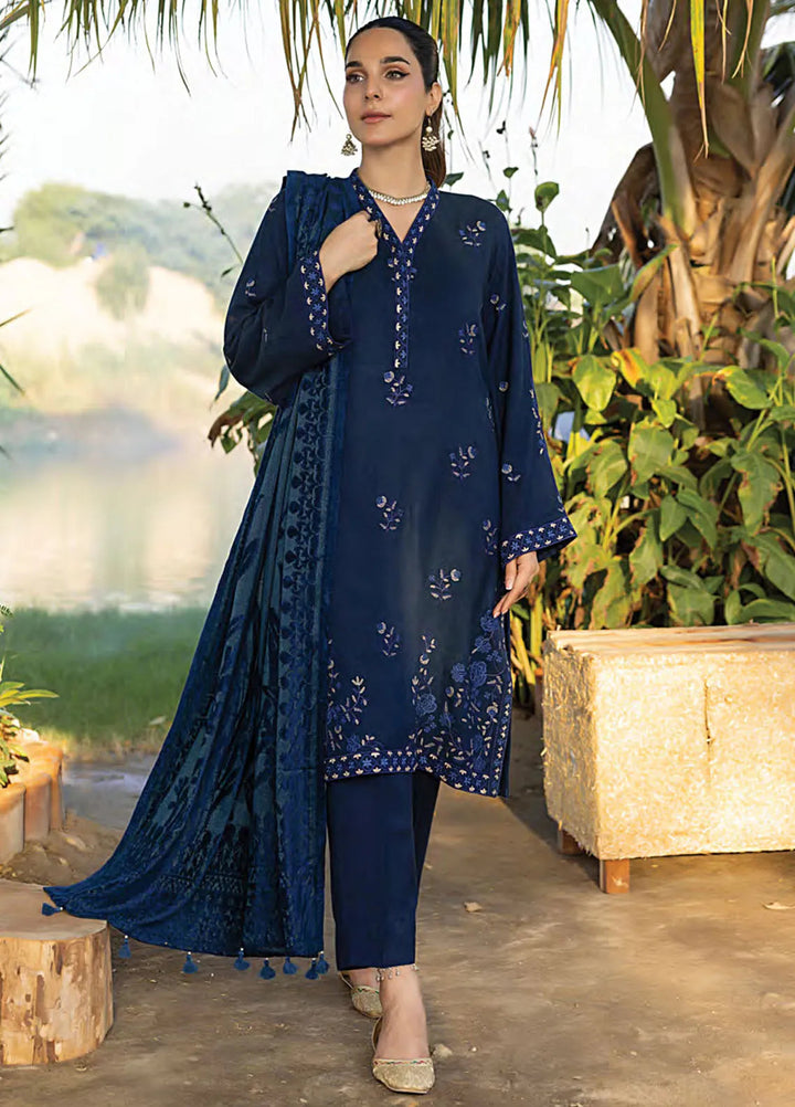 Lakhany Embroidered Slub Peach Suit Unstitched 3 Piece LSM24WS LG-RL-0101 - Winter Collection