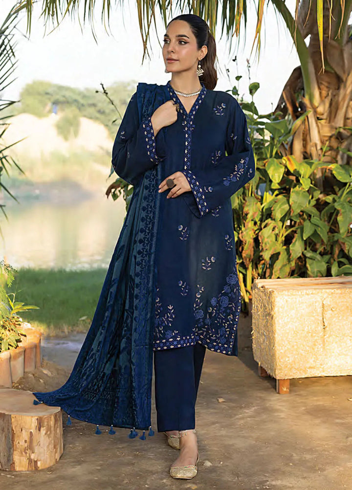 Lakhany Embroidered Slub Peach Suit Unstitched 3 Piece LSM24WS LG-RL-0101 - Winter Collection