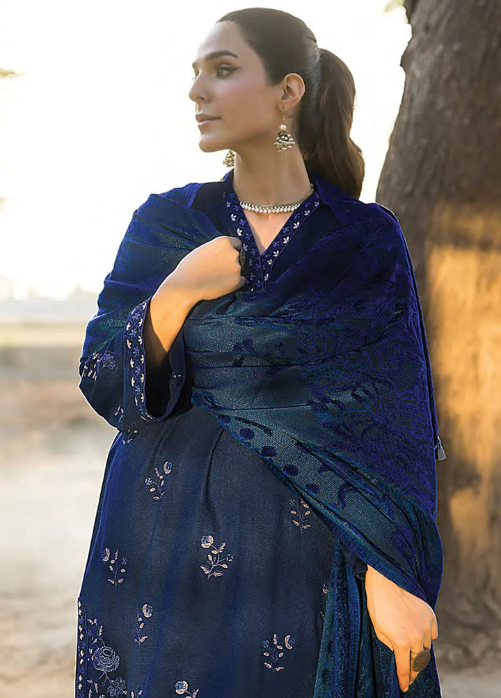 Lakhany Embroidered Slub Peach Suit Unstitched 3 Piece LSM24WS LG-RL-0101 - Winter Collection