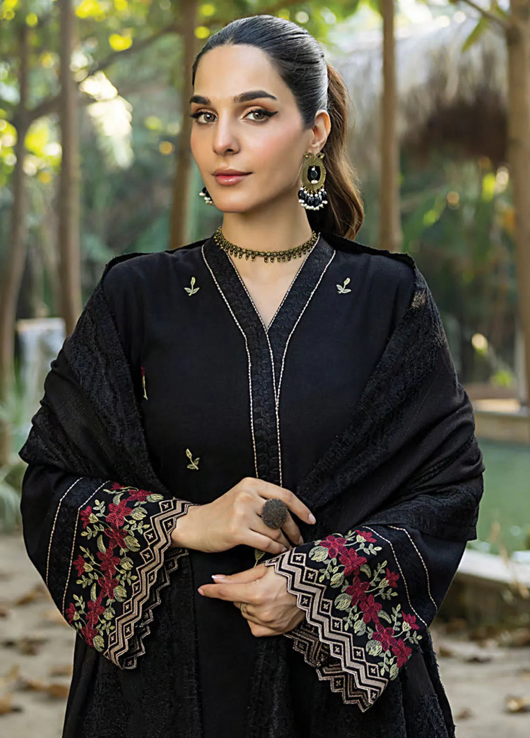 Lakhany Embroidered Slub Peach Suit Unstitched 3 Piece LSM24WS LG-UB-0111 - Winter Collection