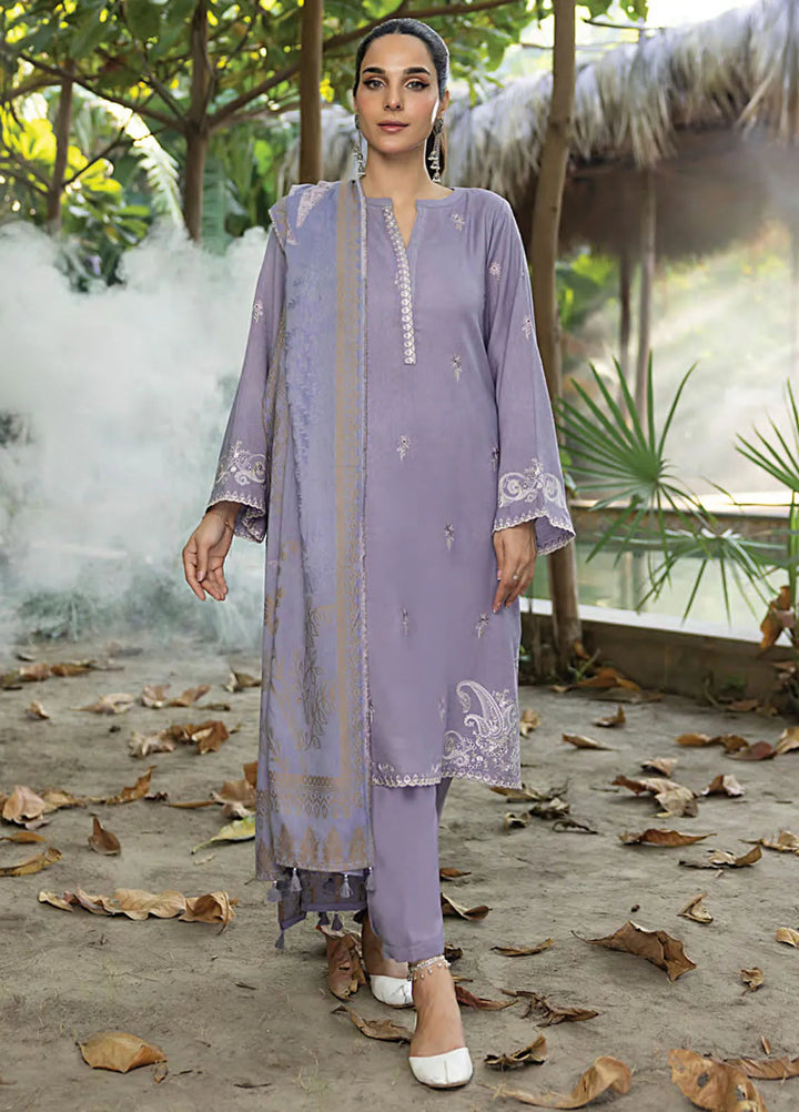 Lakhany Embroidered Slub Peach Suit Unstitched 3 Piece LSM24WS LG-UB-0117 - Winter Collection