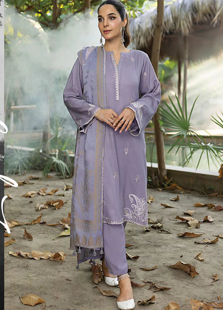 Lakhany Embroidered Slub Peach Suit Unstitched 3 Piece LSM24WS LG-UB-0117 - Winter Collection