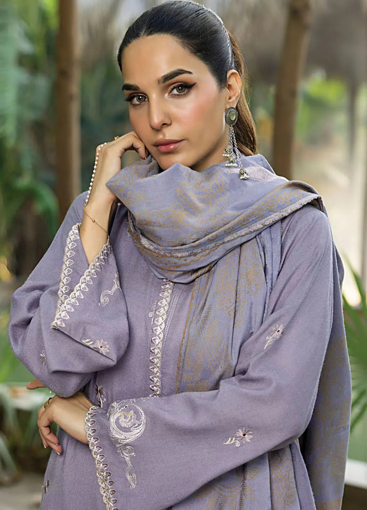 Lakhany Embroidered Slub Peach Suit Unstitched 3 Piece LSM24WS LG-UB-0117 - Winter Collection