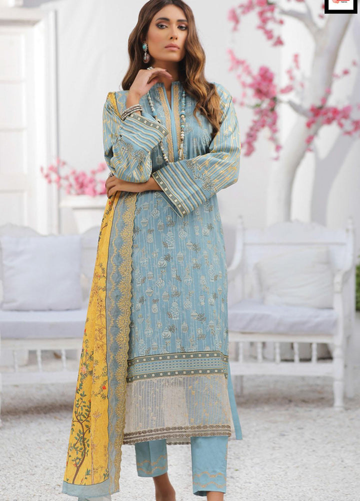 Lakhany Embroidered Lawn Suits Unstitched 3 Piece LSM22S EC-2232 - Spring / Summer Collection
