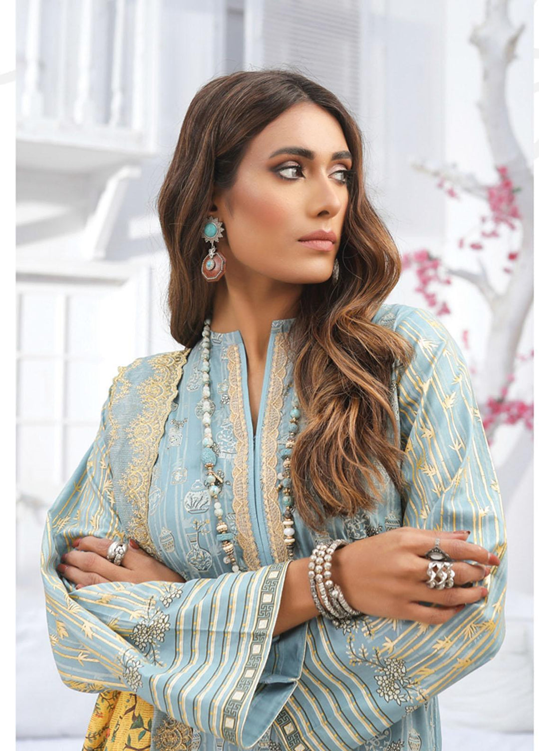 Lakhany Embroidered Lawn Suits Unstitched 3 Piece LSM22S EC-2232 - Spring / Summer Collection