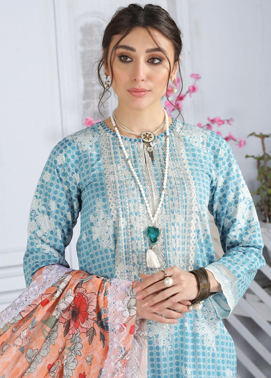 Lakhany Embroidered Lawn Suits Unstitched 3 Piece LSM22S EC-2235 - Spring / Summer Collection