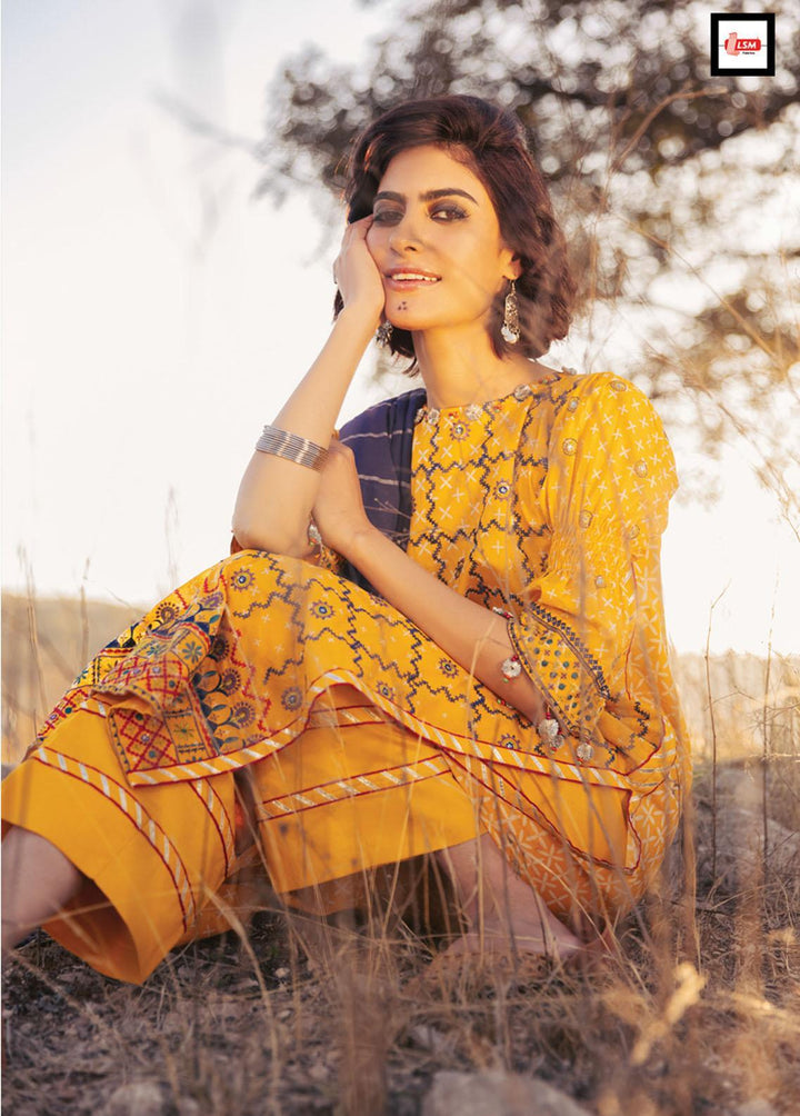 Lakhany Embroidered Lawn Suits Unstitched 3 Piece LSM22-S2 FEC-9022 - Spring Collection