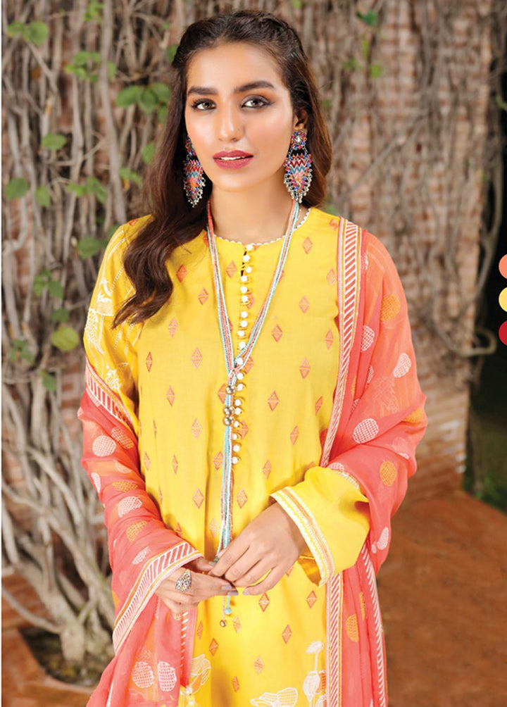 Lakhany Embroidered Lawn Suits Unstitched 3 Piece LSM22-S2 SEC-3024 - Spring Collection