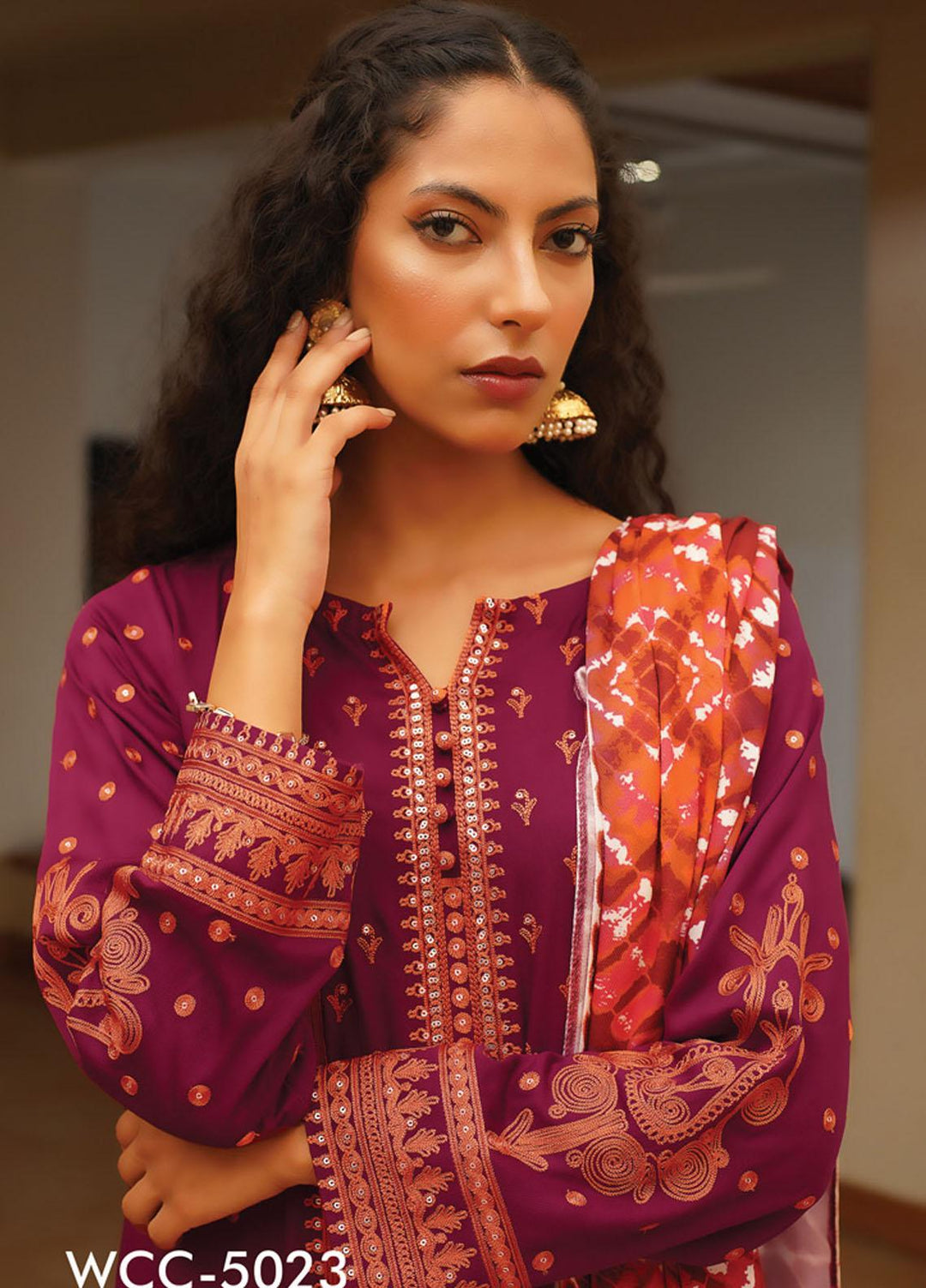 Lakhany Embroidered Cottel Suits Unstitched 3 Piece LSM21W WCC-5023 - Winter Collection