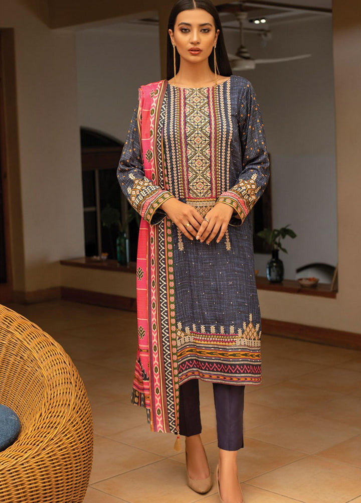 Lakhany Embroidered Linen Suits Unstitched 3 Piece LSM21W WLC-5034 - Winter Collection