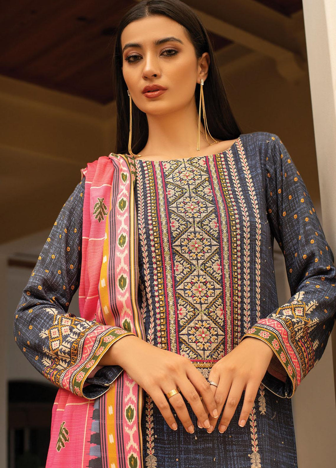 Lakhany Embroidered Linen Suits Unstitched 3 Piece LSM21W WLC-5034 - Winter Collection
