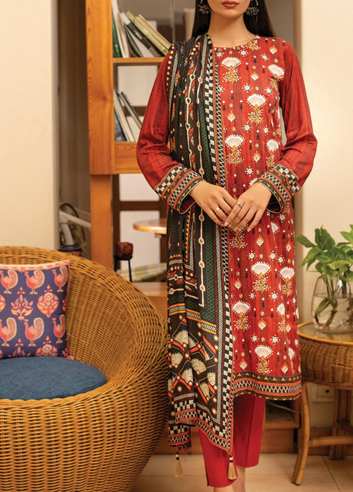 Lakhany Embroidered Linen Suits Unstitched 3 Piece LSM21W WLC-5035 - Winter Collection