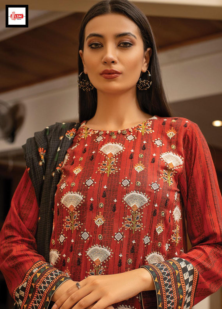 Lakhany Embroidered Linen Suits Unstitched 3 Piece LSM21W WLC-5035 - Winter Collection