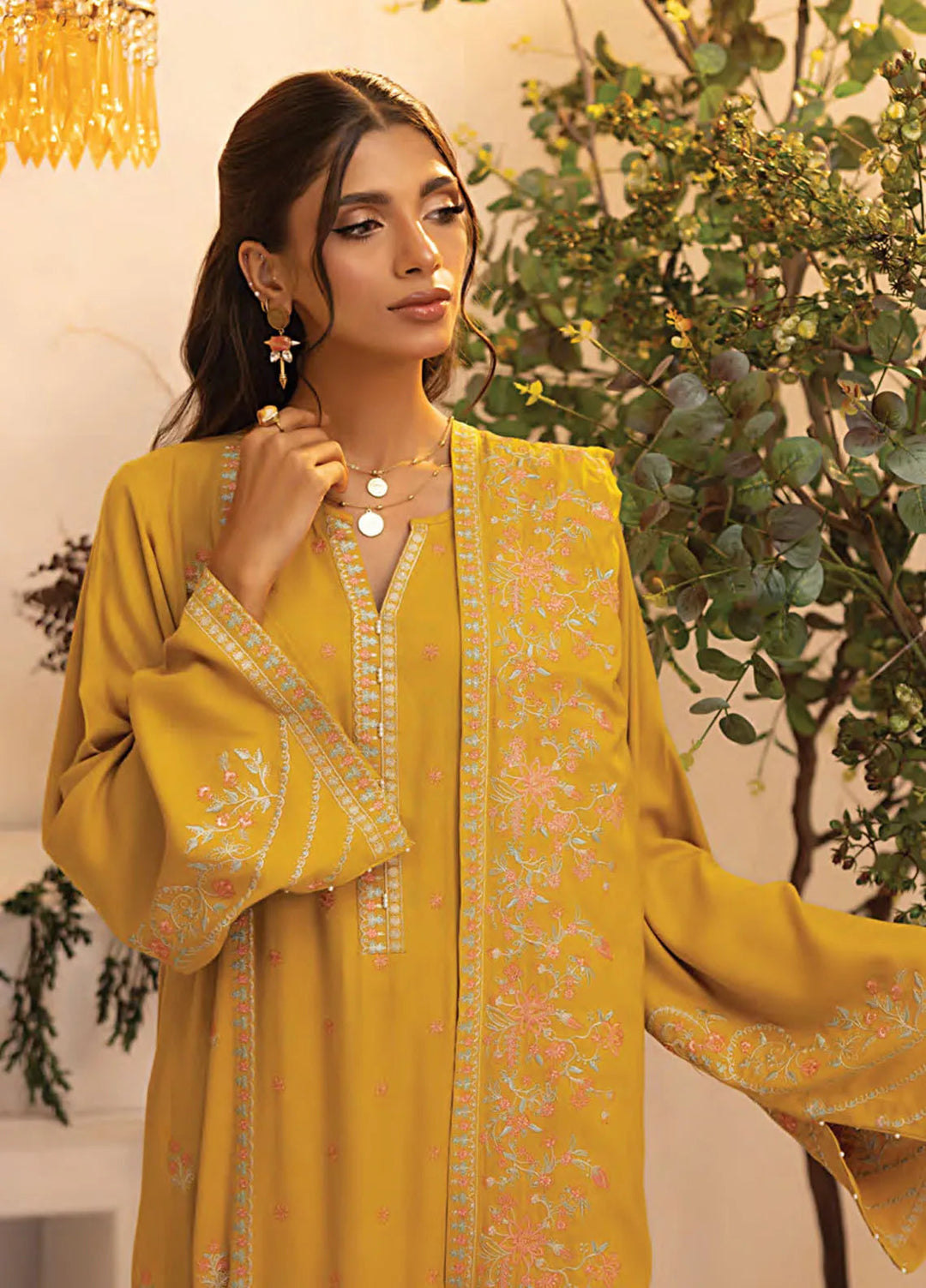 Lakhany Embroidered Wool Suit Unstitched 3 Piece LSM24CU LG-IZ-0249 - Winter Collection