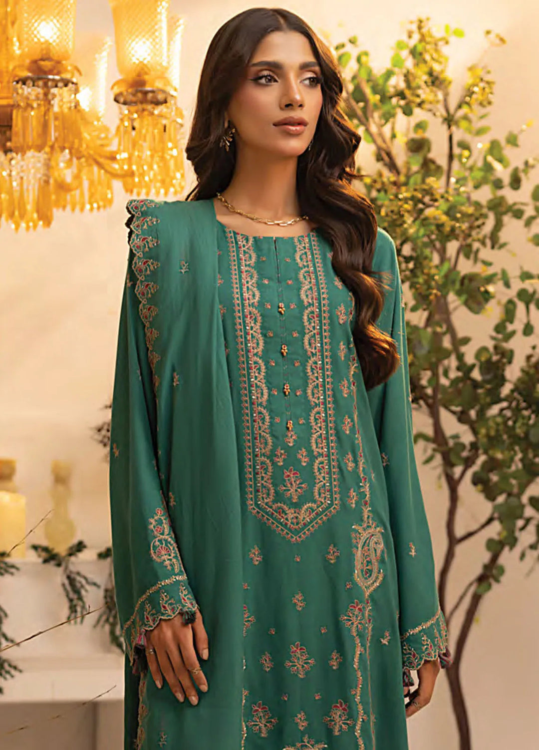 Lakhany Embroidered Wool Suit Unstitched 3 Piece LSM24CU LG-RL-0085 - Winter Collection