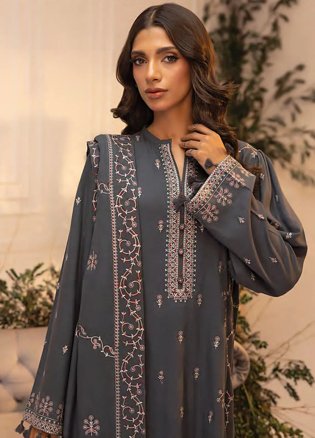 Lakhany Embroidered Wool Suit Unstitched 3 Piece LSM24CU LG-SK-0237 - Winter Collection