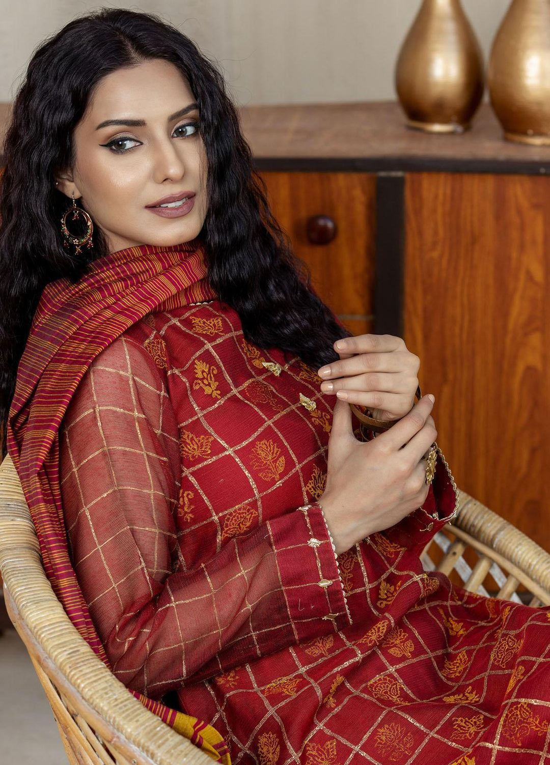 Lakhany Pret Block Print Net 3 Piece Suit LSM-2602