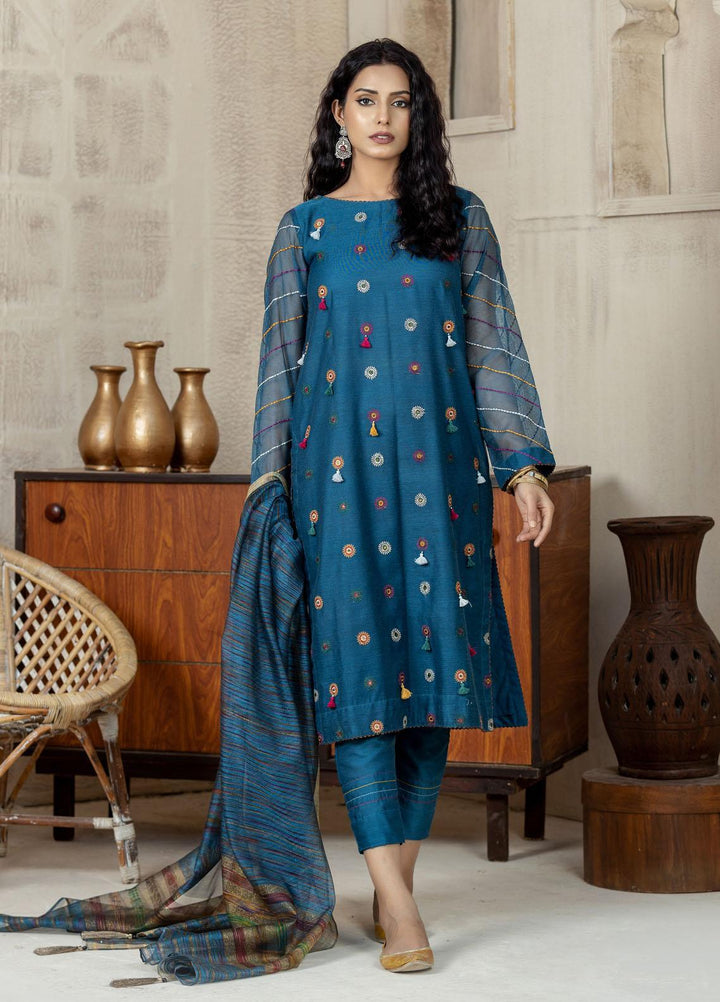 Lakhany Pret Embriodered Net 3 Piece Suit LSM-2603