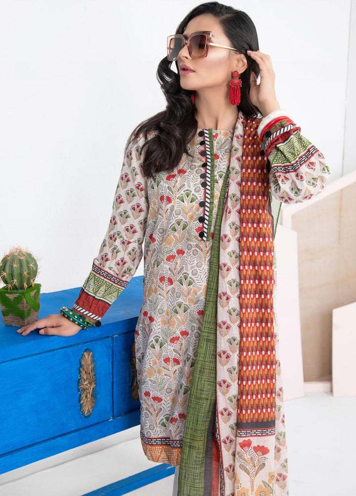 Lakhany Printed Lawn Suits Unstitched 3 Piece LSM21KP KPL-2022-B - Summer Collection