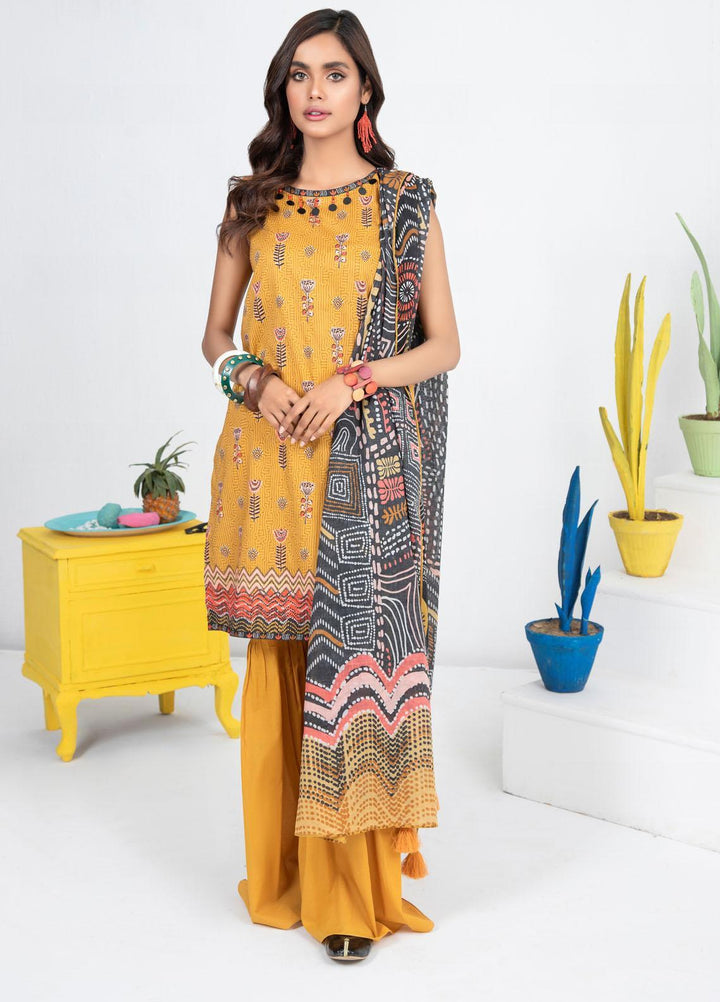 Lakhany Printed Lawn Suits Unstitched 3 Piece LSM21KP KPL-2023-A - Summer Collection