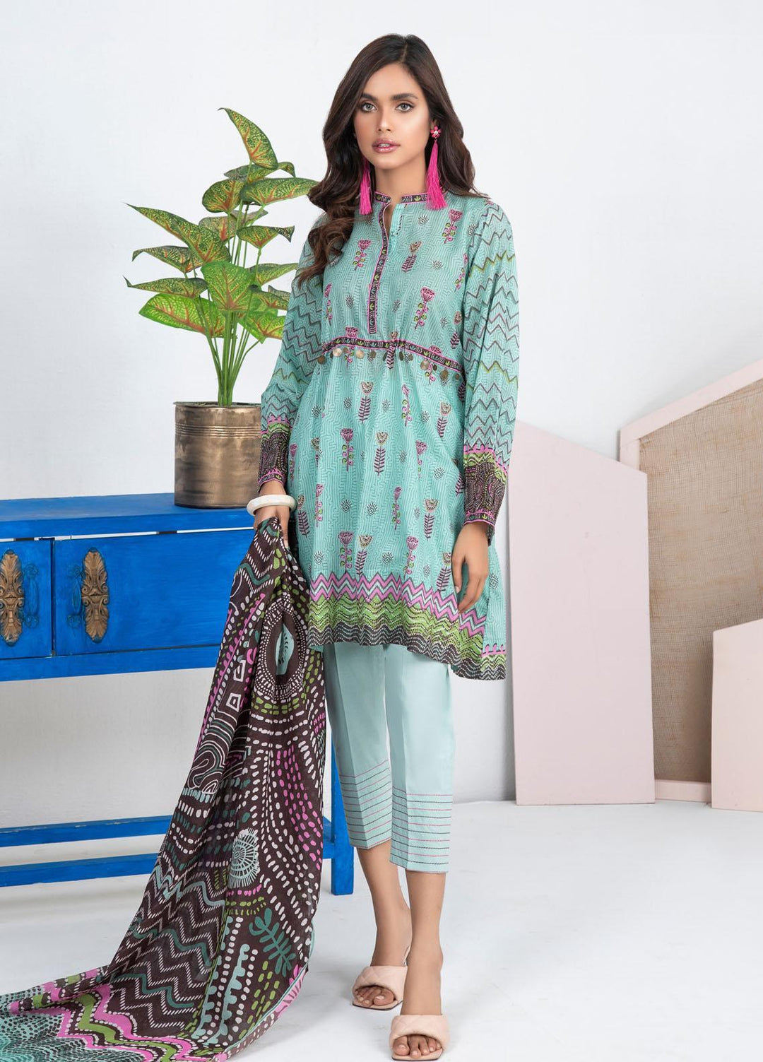 Lakhany Printed Lawn Suits Unstitched 3 Piece LSM21KP KPL-2023-B - Summer Collection