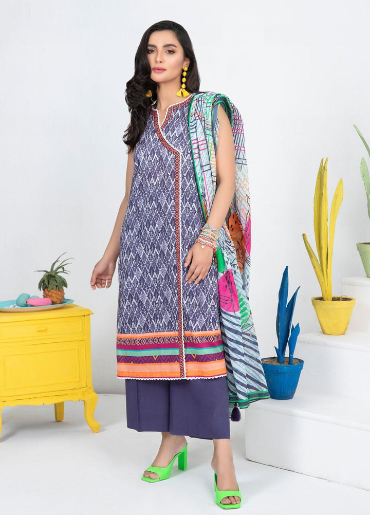 Lakhany Printed Lawn Suits Unstitched 3 Piece LSM21KP KPL-2024-A - Summer Collection